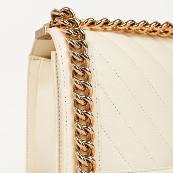 Chanel Medium Boy Creme Chevron Lambskin Flap Shoulder Bag - Picture 7 of 13